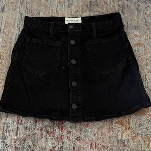 Denim & Supply Ralph Lauren Black Button-Front Mini Skirt